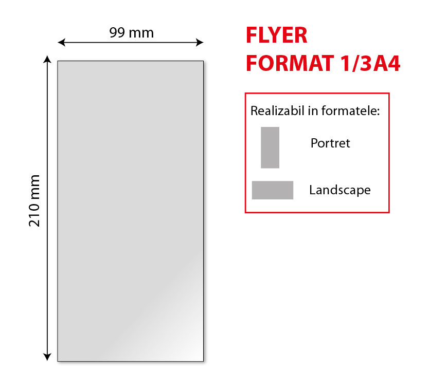 Flyer 1/3 A4 - model cu dimensiuni