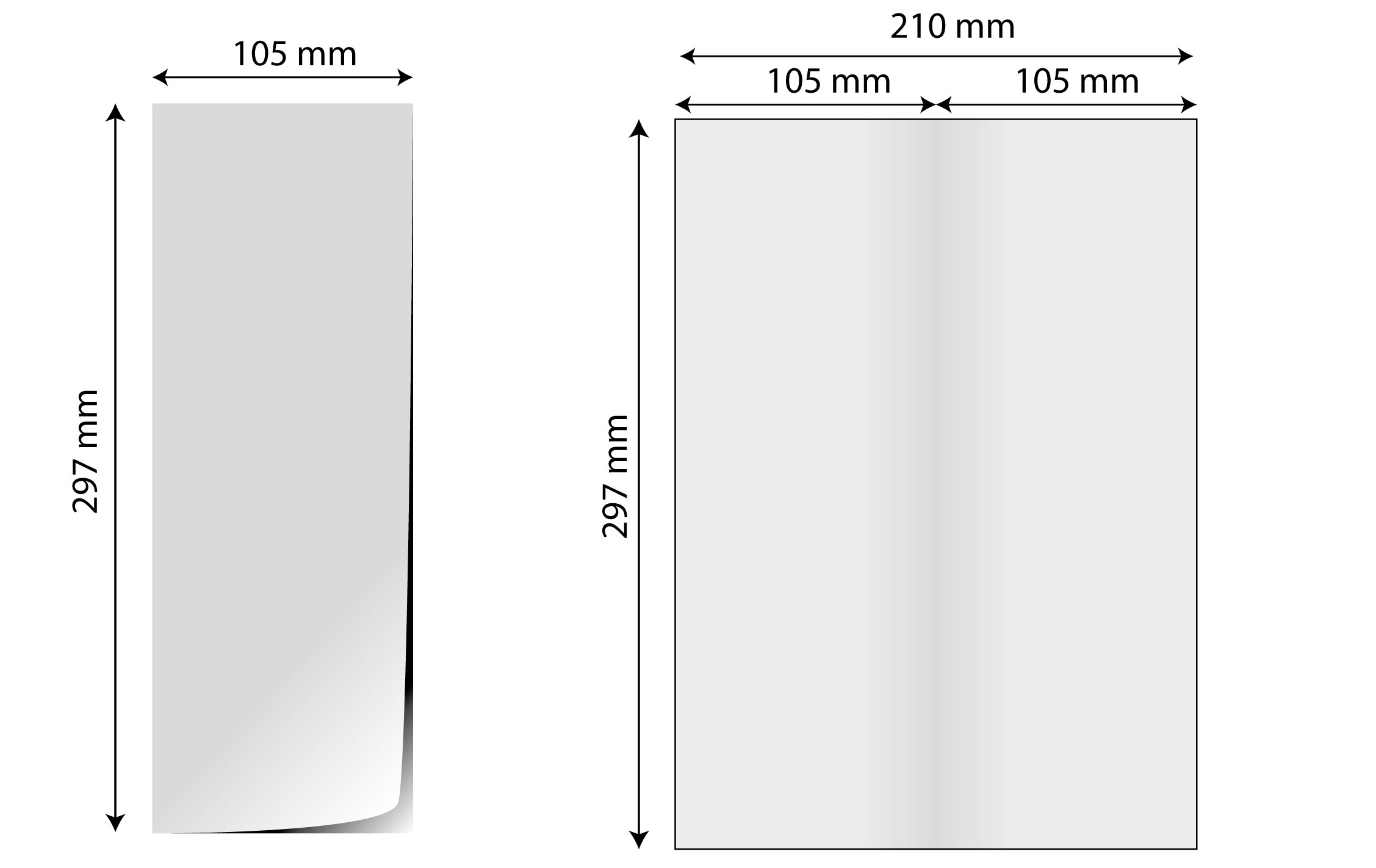 Pliant 1/2 A4 bifold - cu dimensiuni