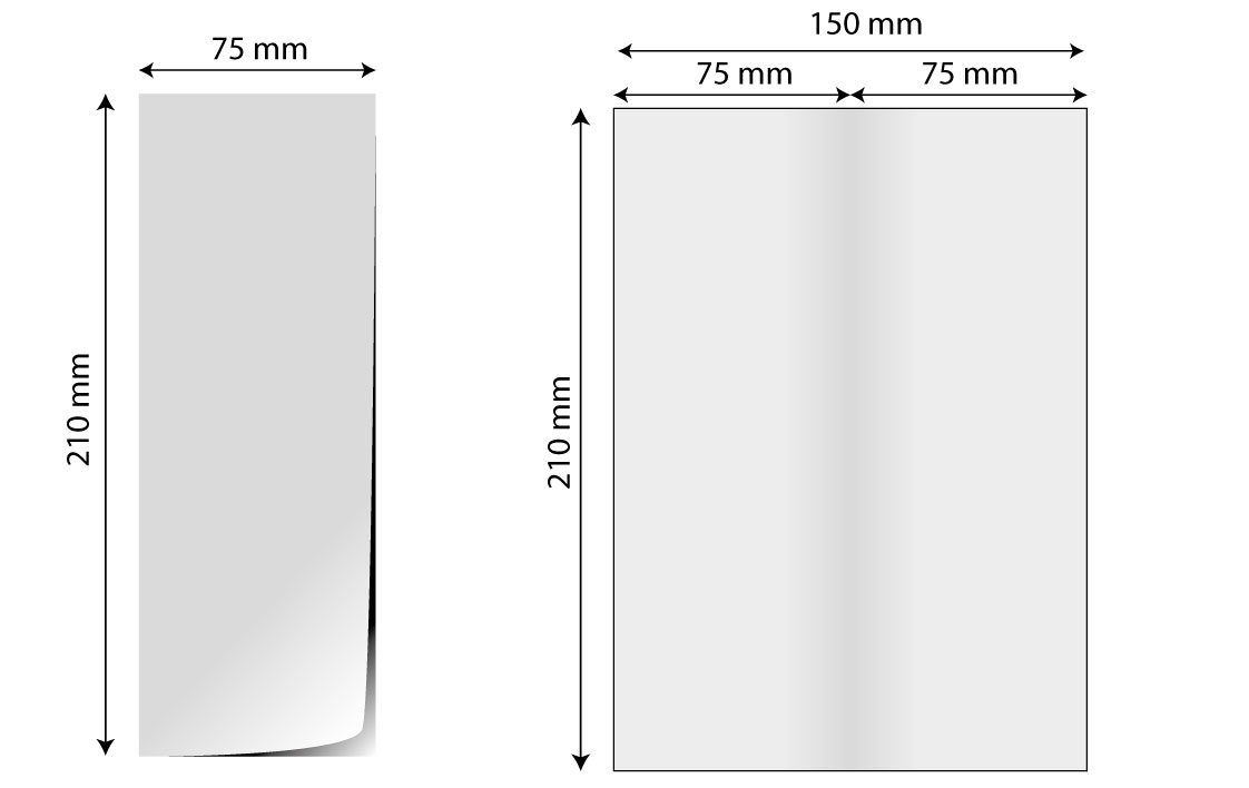 Pliant 1/2 A5 cu dimensiuni